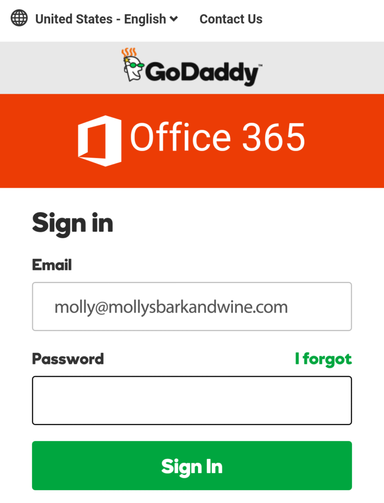 godaddy office 365 email settings exchange phone