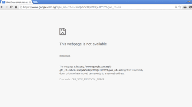 google chrome this webpage is not available